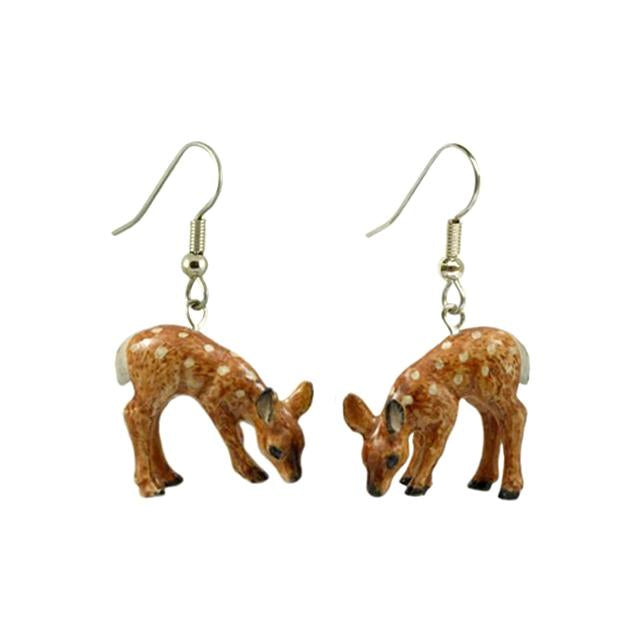 Deer Fawn Porcelain Earrings Porcelain Earrings Blue Planet Jewelry