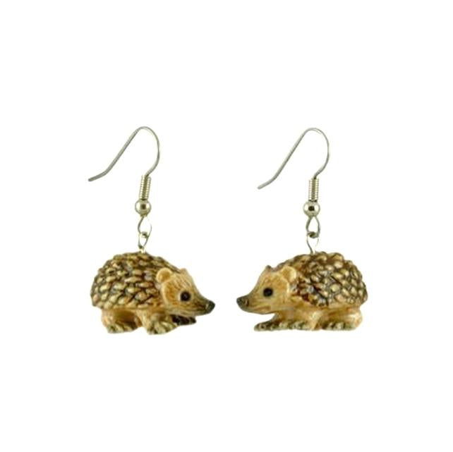 Hedgehog Porcelain Earrings Porcelain Earrings Blue Planet Jewelry