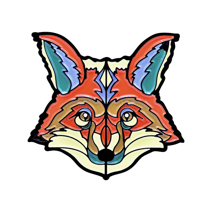 Red Fox Stylized Enamel Pin - Stylized Enamel Pin - Blueplanetjewelry.com