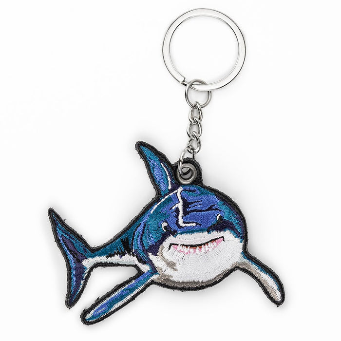 Great White Shark Embroidered Keychain