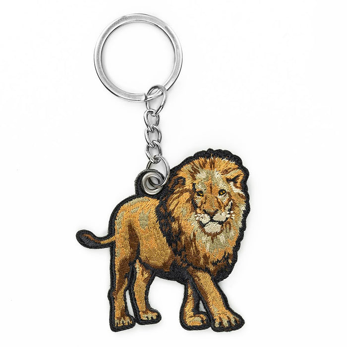 Lion Embroidered Keychain