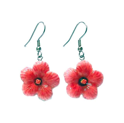 Pink Hibiscus Porcelain Earrings Porcelain Earrings Blue Planet Jewelry